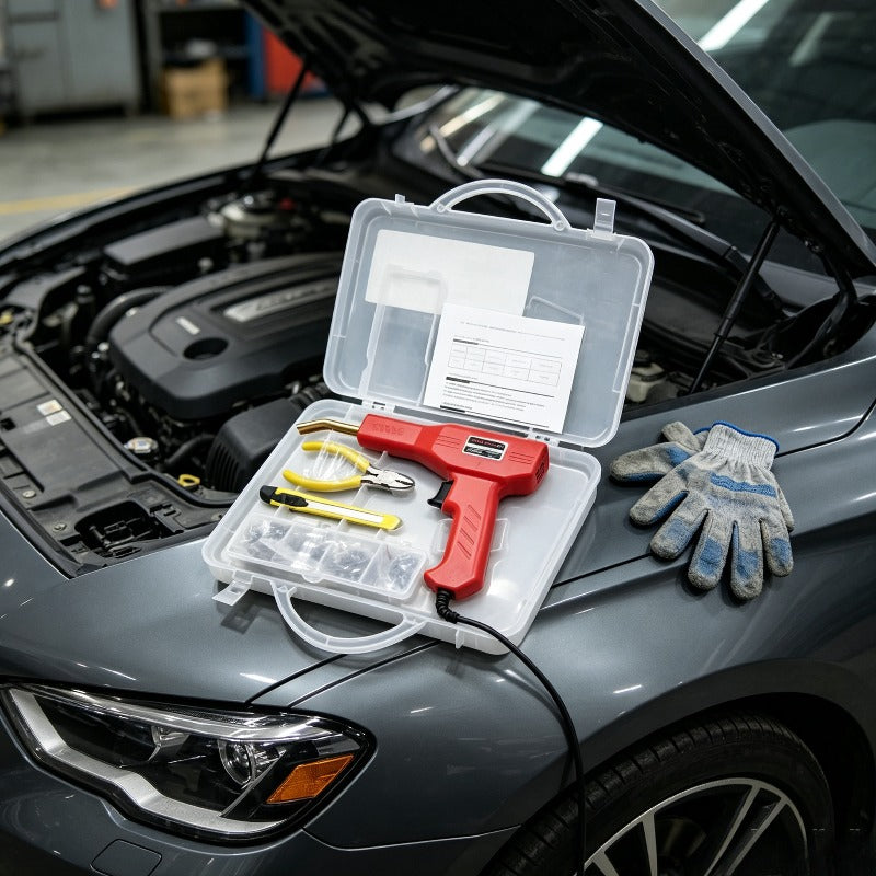 Komplet za popravku plastike na karoseriji automobila, lokalno skladište, nasumična boja, toplo lemljenje, sa kleštima, nožem i ekserima za lemljenje