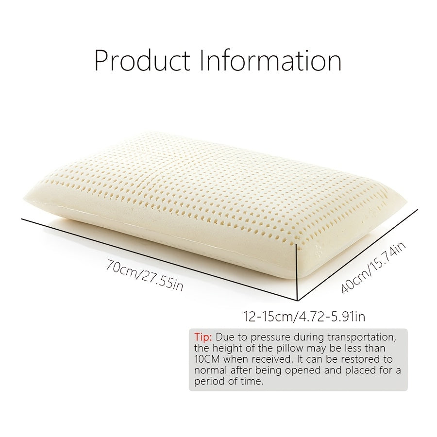A TALALAY Natural Latex Pillow, Bread Structure Large Size Latex Pillow, Talalay Process Physical Foaming Is Healthier, High Elasticity, Soft And Q-Elastic to The Touch with Support
