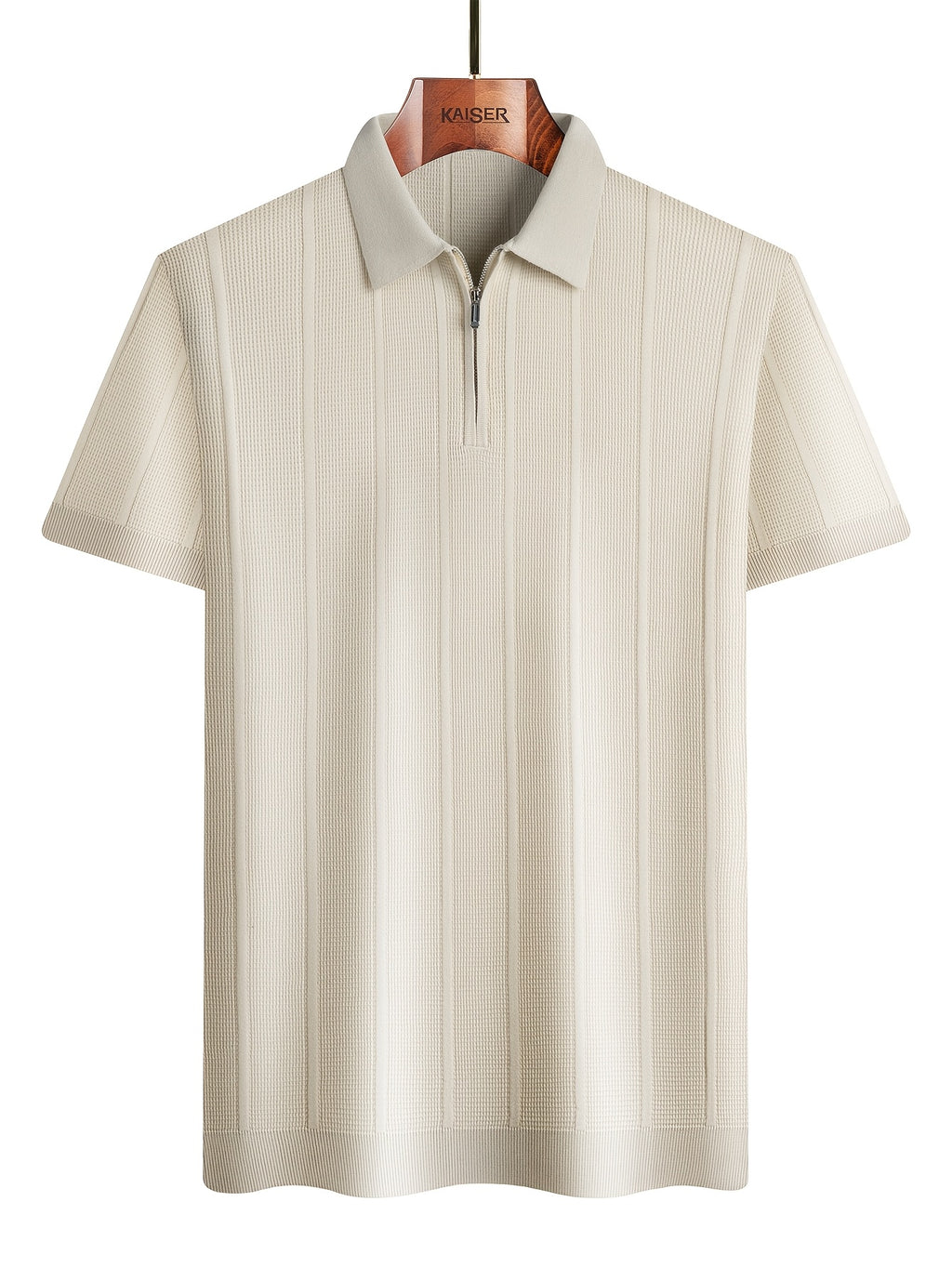 100% Tencel i Trodimenzionalno Teksturirana Reljefna Letnja Muška Polo Majica sa Polu-rajsferšlusom, Majica Kratkih Rukava, Lagani Luksuz Poslovni Kroj, Strukturirana i Stilizovana, Svestrana za , Sport i Zabave, Model K6210009686