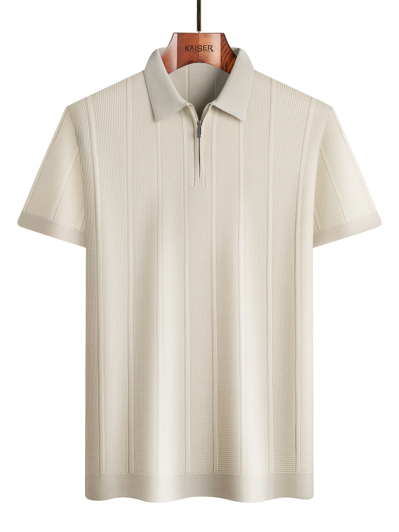 100% Tencel i Trodimenzionalno Teksturirana Reljefna Letnja Muška Polo Majica sa Polu-rajsferšlusom, Majica Kratkih Rukava, Lagani Luksuz Poslovni Kroj, Strukturirana i Stilizovana, Svestrana za , Sport i Zabave, Model K6210009686