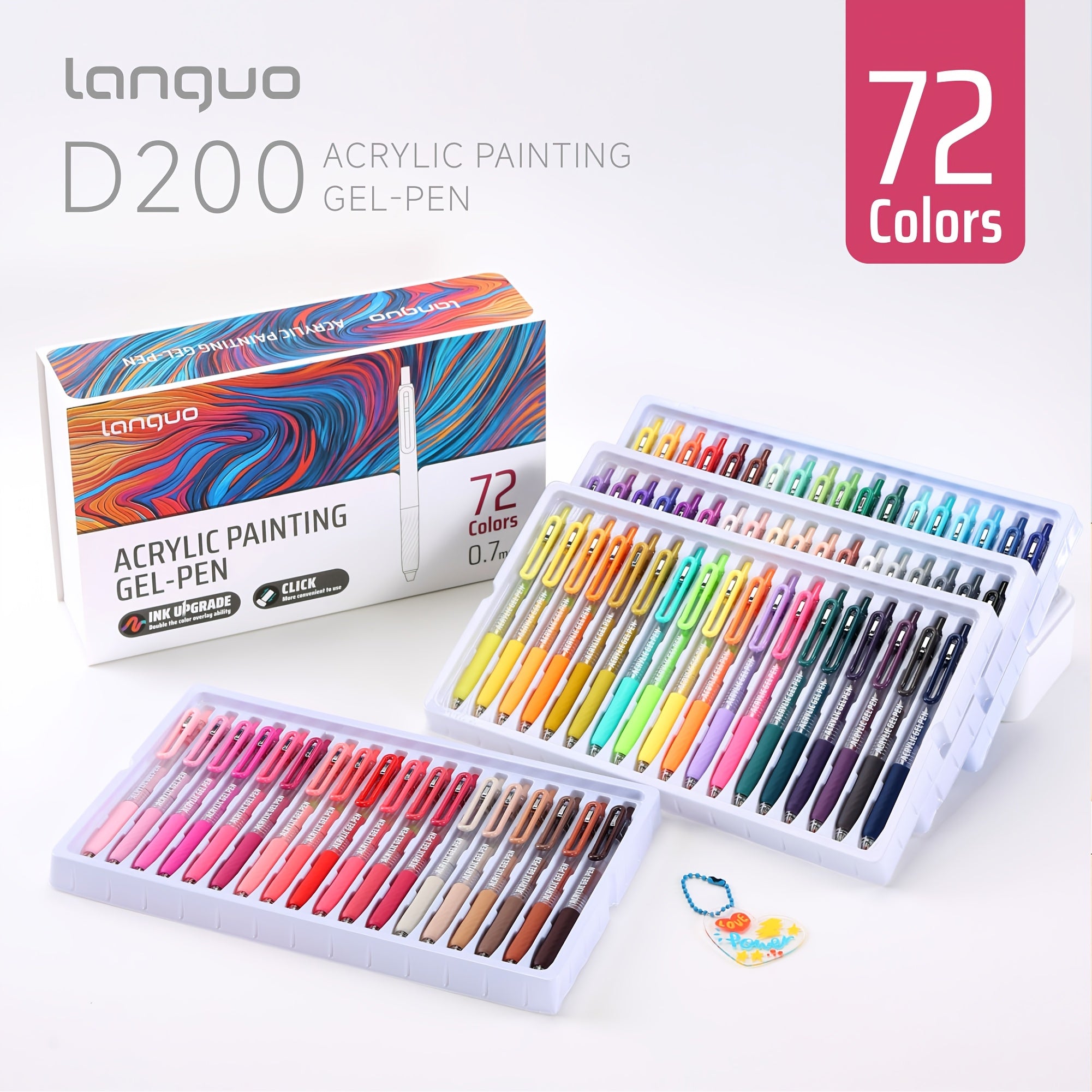 Languo 36/72-Color Gel Pens, 0.7mm Fine Tip Retractable Colored Pens for DrawingWriting, Journaling & Coloring on Black & White Paper