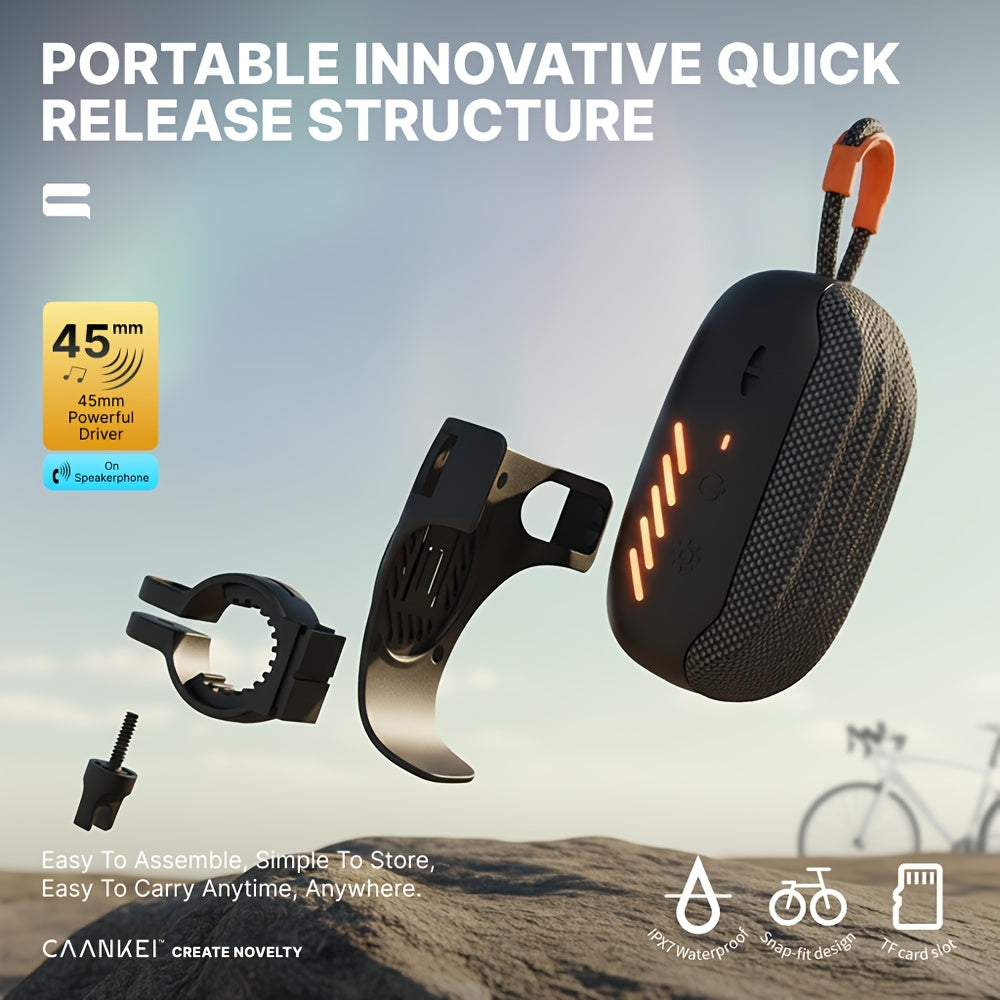 Smart Wake-up Voice Cycling Speaker with TF Card Slot, Latest Cycling Speaker, Convenient and Compact - TWS Pairing, Ultra-long Battery Life - Wind-noise Resistant Built-in Microphone, Suitable for Computers and Mobile Phones for Direct Calls