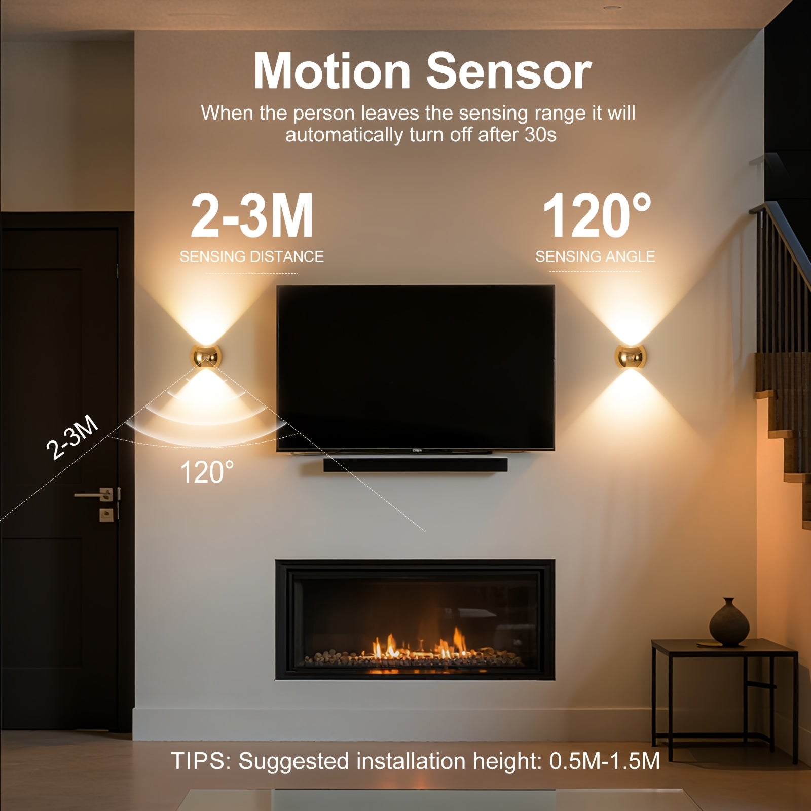 1pc 2pcs Golden Smart Lights, LED Wall Lights with Motion Sensors, USB Rechargeable Night Lights, Suitable for Places Such As Stairwells, Corridors, Bedrooms, Cabinets, Etc. Portable Magnetic Installation Induction Lights