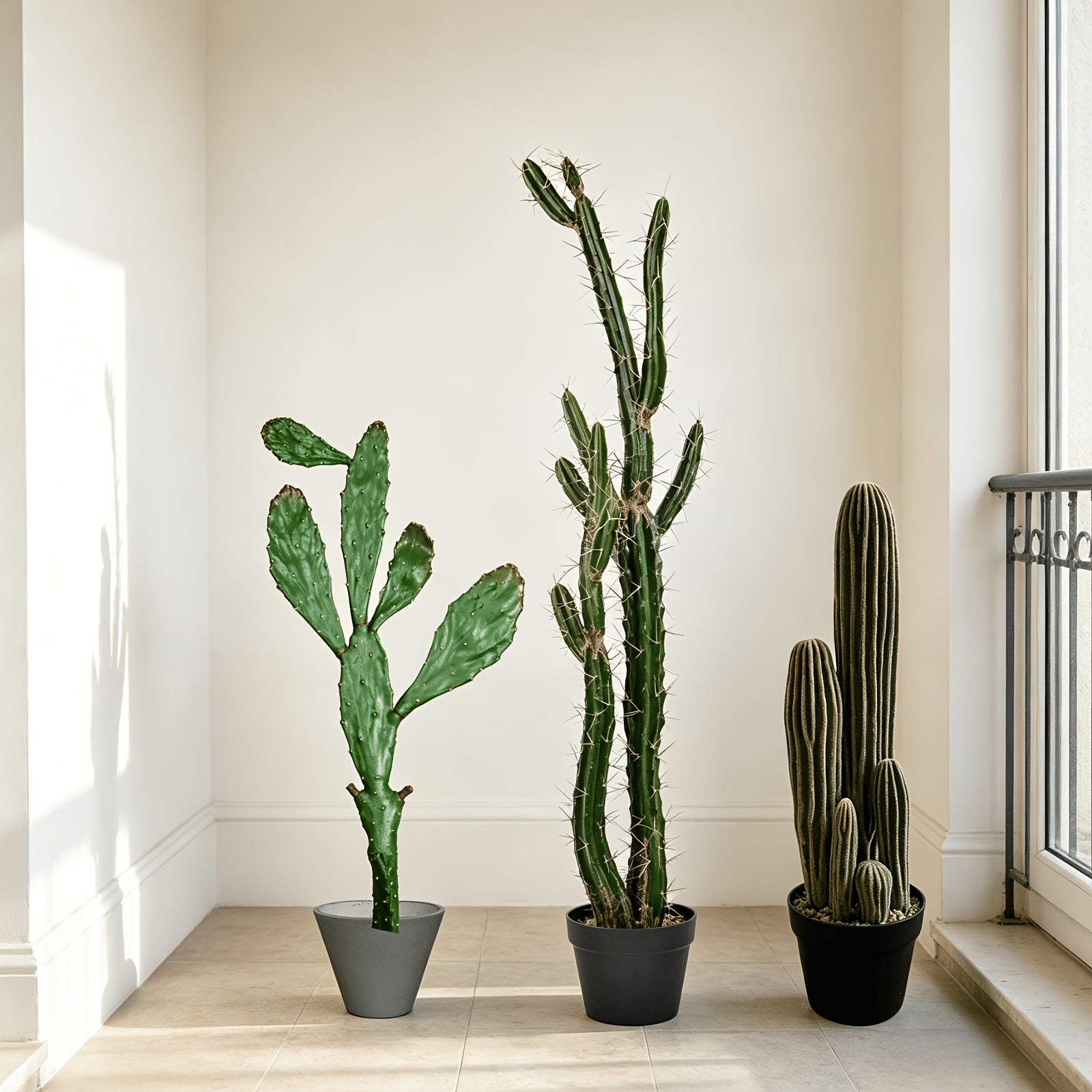 Realistične veštačke biljke kaktusa u saksijama, realistični veštački saguaro kaktus i prirodna boja, visoko prilagođeni pravi kaktus bez bleđenja ili sagorevanja, lažni kaktus za unutrašnju upotrebu u kućnoj kancelariji, dnevnoj sobi, terasi, moderne boh