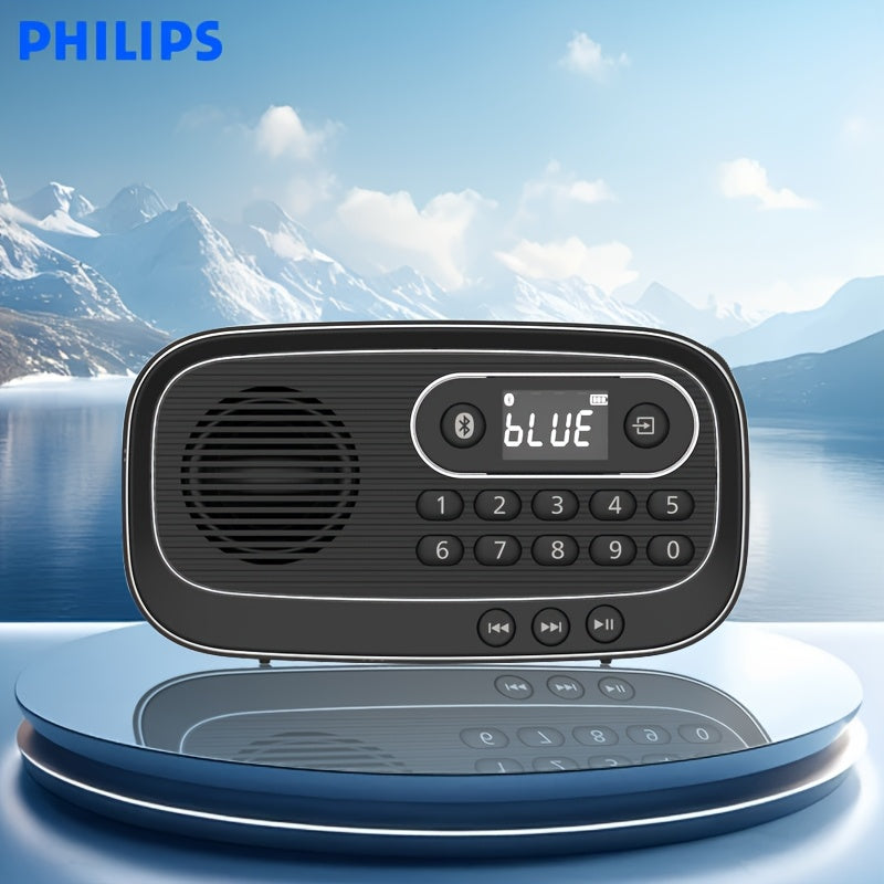 Philips TAR1100 Prenosivi Multifunkcionalni Radio Bežični Zvučnik, Kompatibilan sa FM Radijem, TF Karticom i MP3 Plejerom, Digitalno Ugađanje, Može se Priključiti Žične Slušalice za Slušanje Muzike, Može se Bežično Povezati sa Mobilnim Telefonima i Računa