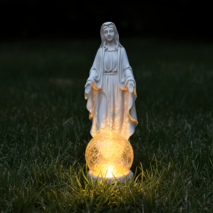IP44 Solarna lampa od smole za zanate, bela statua, ornament, pogodna za baštu, terasu, travnjak, balkon, ribnjak, praznična dekoracija, pokloni za prijatelje