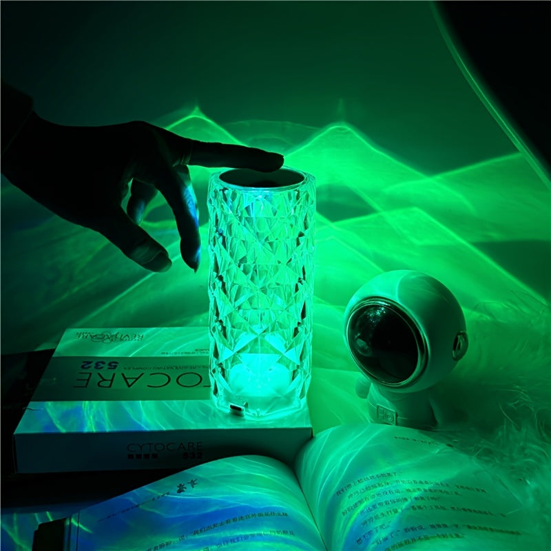 1 USB punjiva praznična poklon stona lampa, noćno svetlo u obliku latica ruže u 16 boja sa daljinskim upravljačem, pogodno za dnevne sobe, spavaće sobe, praznične zabave, svetla na dodir