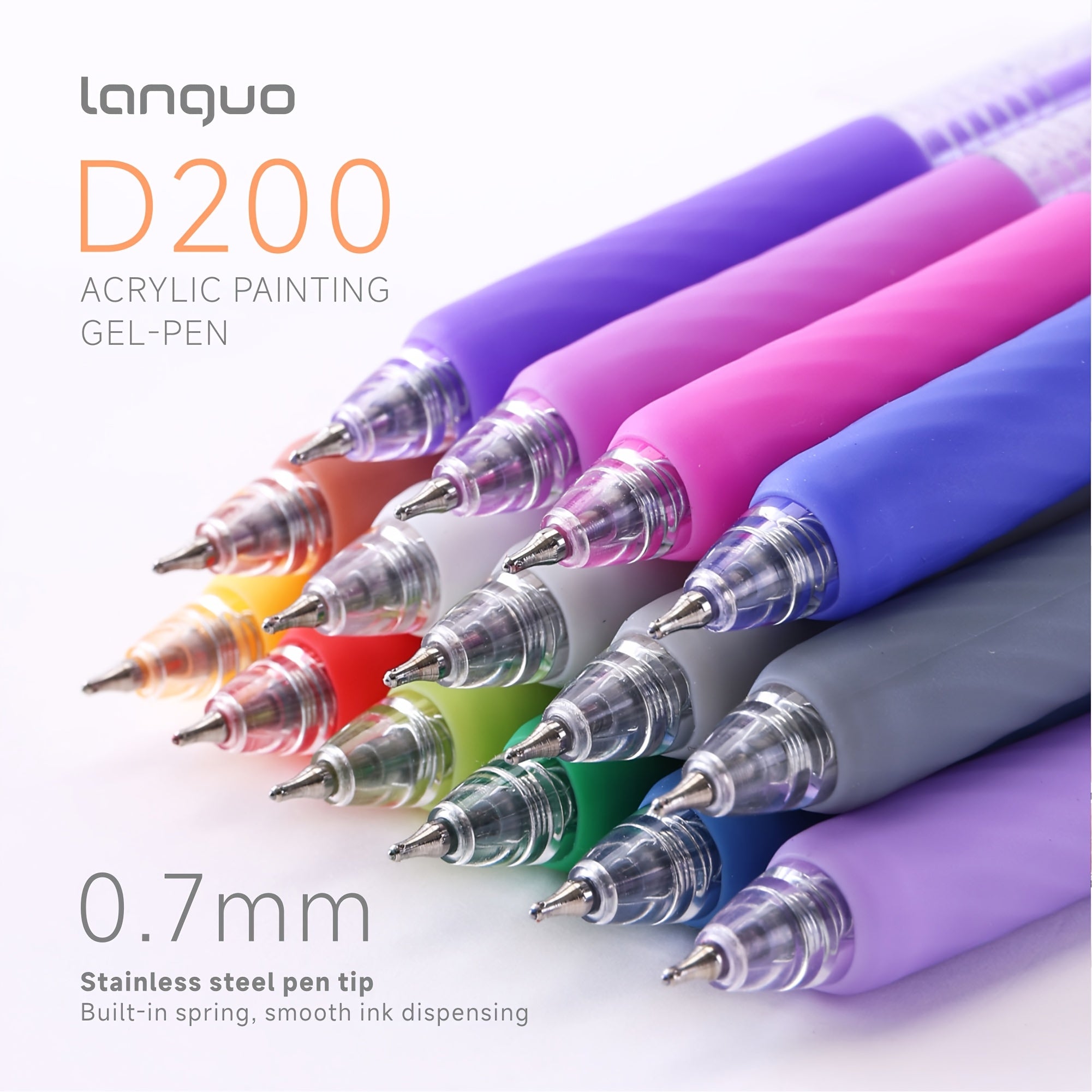 Languo 36/72-Color Gel Pens, 0.7mm Fine Tip Retractable Colored Pens for DrawingWriting, Journaling & Coloring on Black & White Paper
