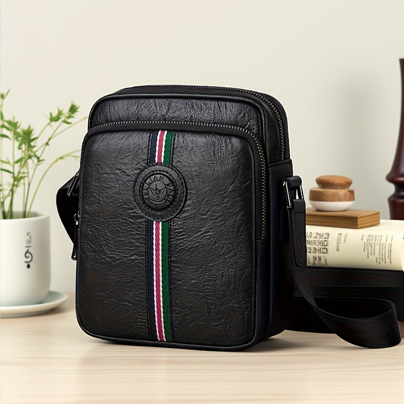 Emperor Paul Men's Single-Shoulder Bag, Genuine Top-Grain Cowhide Genuine Leather, Business Outing Fashionable Trendy Men's Crossbody Bag