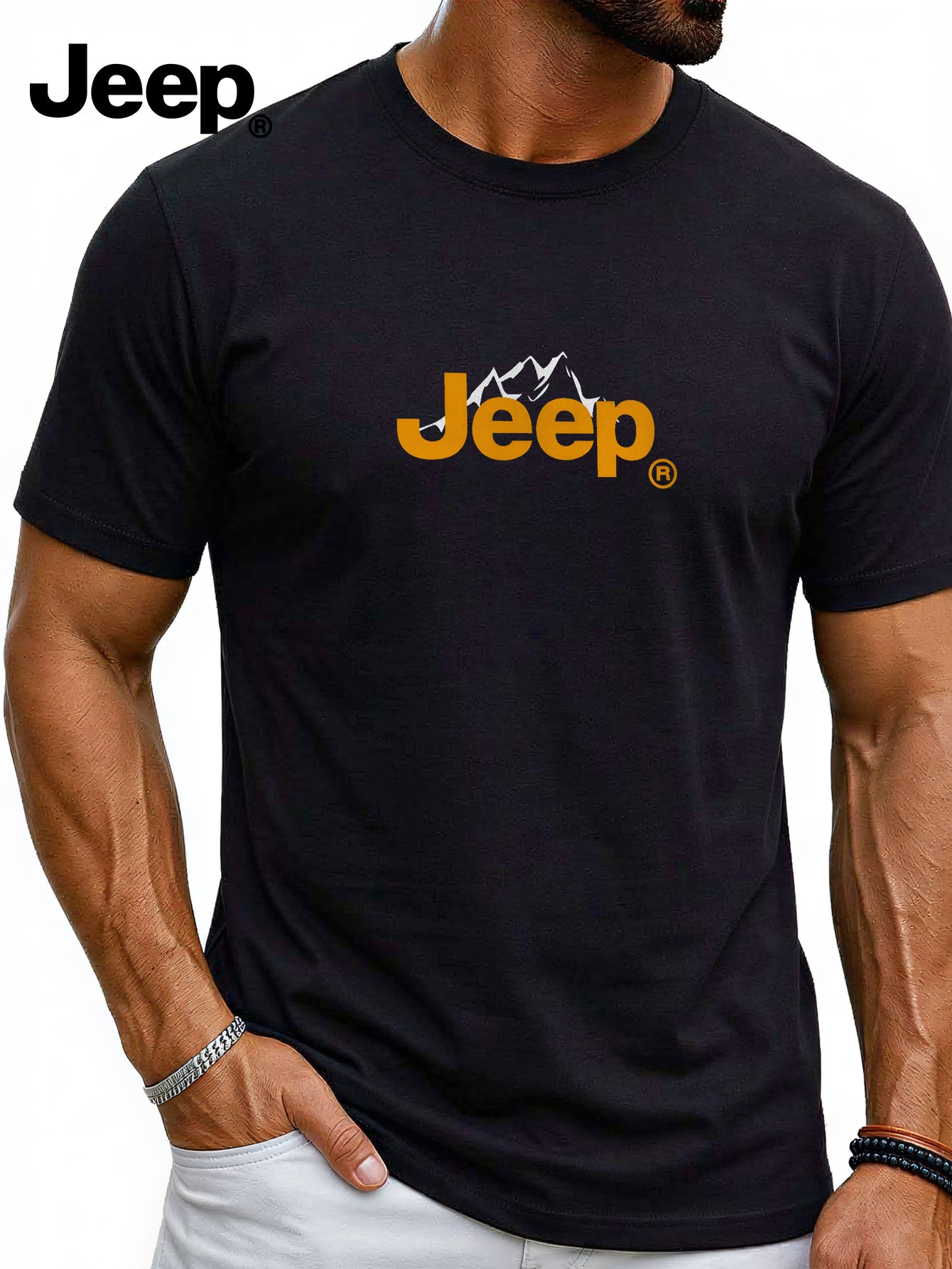 Jeep26 Nova letnja muška majica kratkih rukava, američki trend, kampus slobodno vreme, gradsko putovanje, jednostavan štampani kvadratni natpis