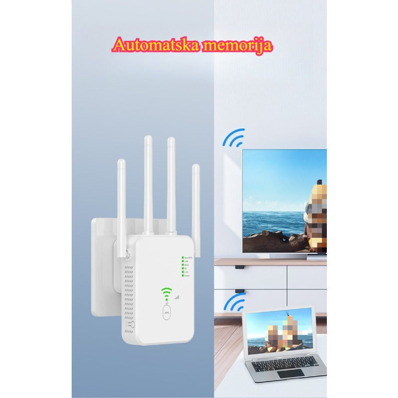 Pojačivač WiFi signala sa 4 antene 300Mbps 2.4G jednoopsežni bežični repetitor, AP ruter mod za pojačanje interneta za dom, spavaću sobu, kancelariju