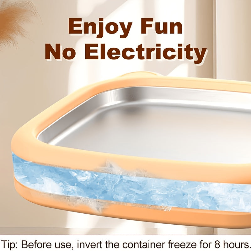 Manual Ice Tray, No Electricity Required, DIY Ready-to-Eat Ice Cream Roll Maker, 304 Stainless Steel, Home Use Homemade Frozen Yogurt Smoothie Maker, Includes 2 Scrapers, and Easy to Clean, Parent-Child Interactive Partner, for Home Kitchen Use