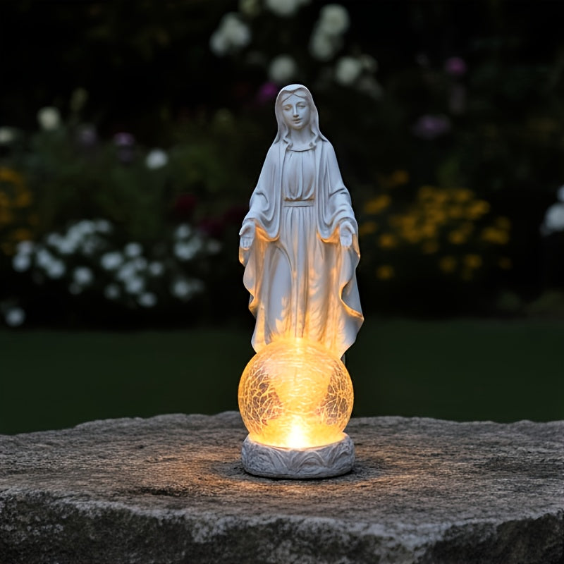 IP44 Solarna lampa od smole za zanate, bela statua, ornament, pogodna za baštu, terasu, travnjak, balkon, ribnjak, praznična dekoracija, pokloni za prijatelje