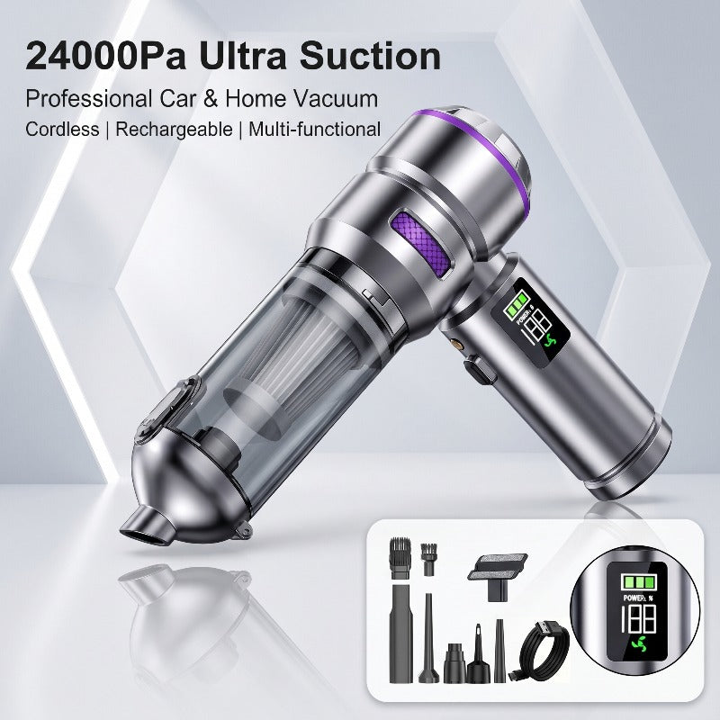 UTEK New 24000Pa Handheld Car Vacuum Cleaner, Vacuum And Blower, 100W High-Power Handheld Vacuum, Equipped with LED Light And Multiple Nozzles, Suitable for Car, Home, Office, Pet Care, Santa Claus Christmas Gift