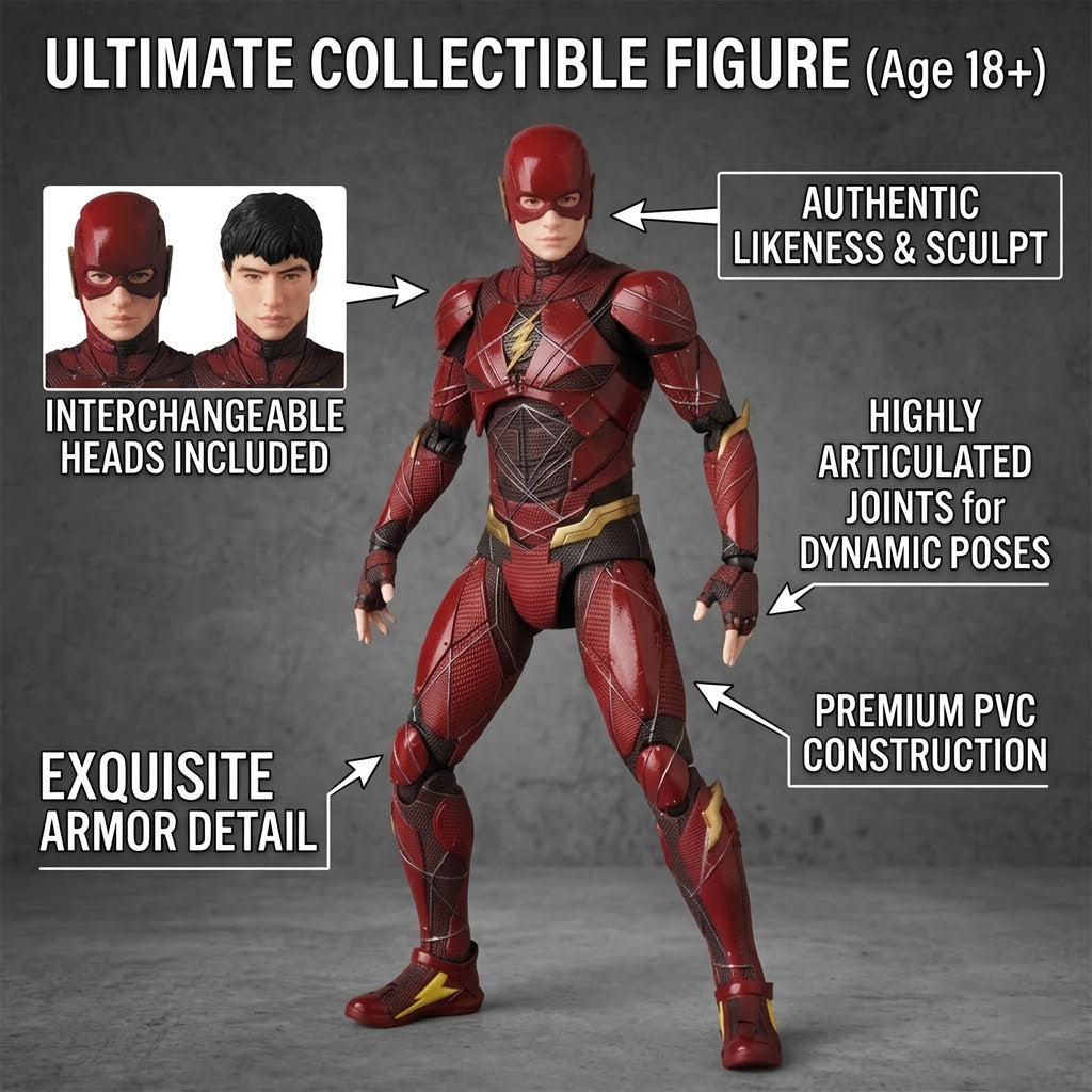 Službeno licencirani Warner Bros. DC Flash ručno rađeni kolekcionarski predmeti, DC Liga pravde, pogodni za Božić, Noć veštica, rođendanske poklone, dekoraciju doma, velike statue i ukrase za radni sto