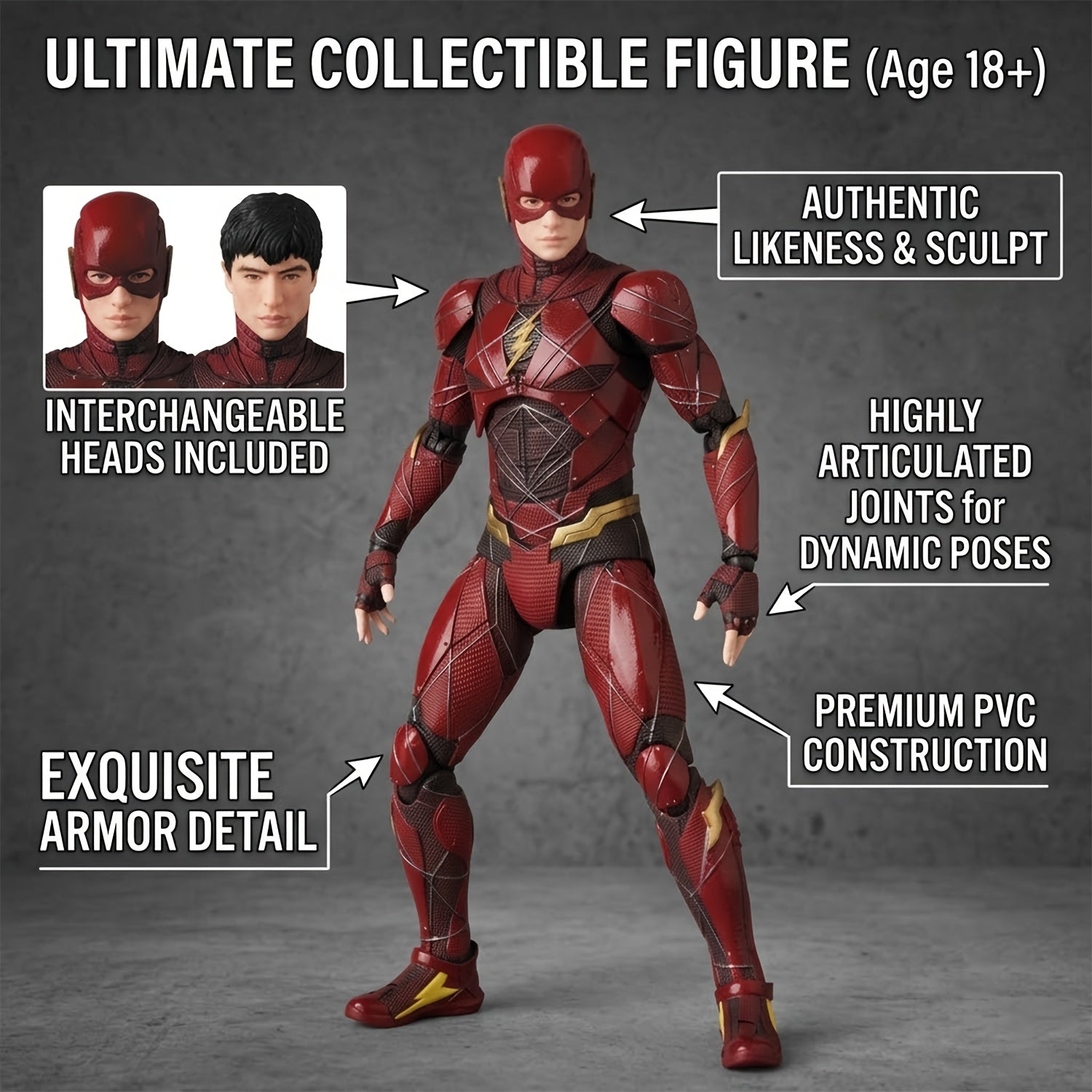Službeno licencirani Warner Bros. DC Flash ručno rađeni kolekcionarski predmeti, DC Liga pravde, pogodni za Božić, Noć veštica, rođendanske poklone, dekoraciju doma, velike statue i ukrase za radni sto