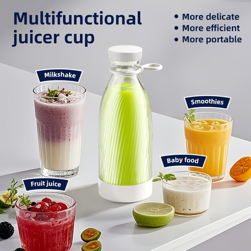 Prenosivi električni USB sokovnik-blender, mini blender za smoothie, salate i sokove, 420ml sa LED displejem, višenamenski aparat za pravljenje soka
