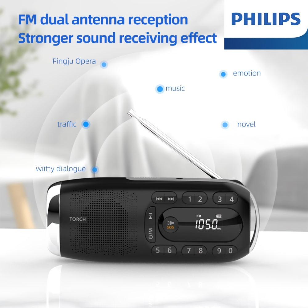 Philips Hitni Radio, Veliki Digitalni Ekran, Precizna Frekventna Modulacija, Čist Kvalitet Zvuka, Klasičan Izgled, Jednostavna Upotreba, Izvanredno Trajanje Baterije, Slušanje Celog Frekventnog Opsega Bez Mrtvih Uglova