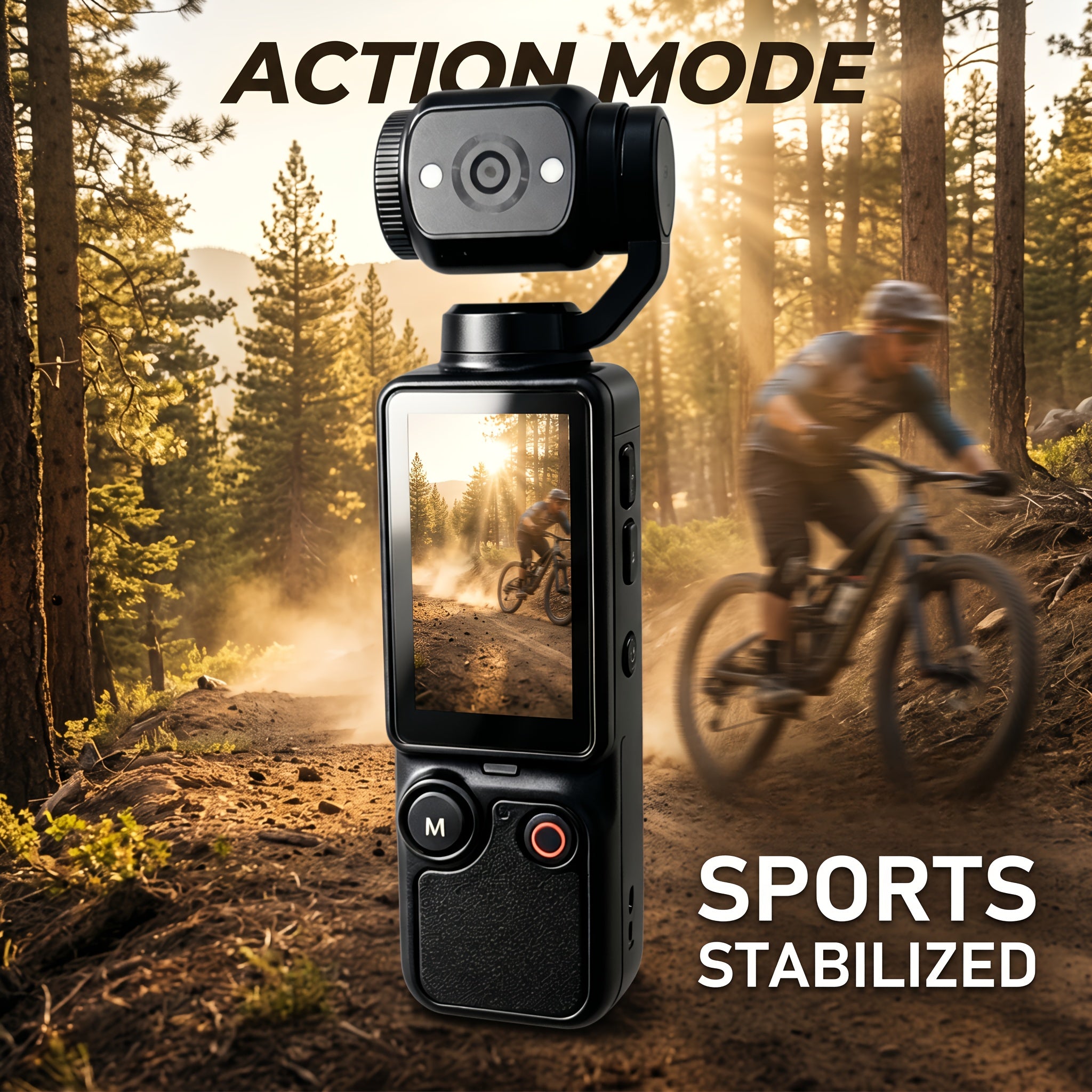 Ultra-Clear Pocket Camera 4, Handheld Sports Camera, Equipped with a 180° Rotatable Lens, a 1.9-Inch Flip Color Screen, a Built-In 2000Mah Battery, Type-C Fast Charging, Comes with a 32GB Memory Card, The Camera Can Be Expanded Up to 128GB