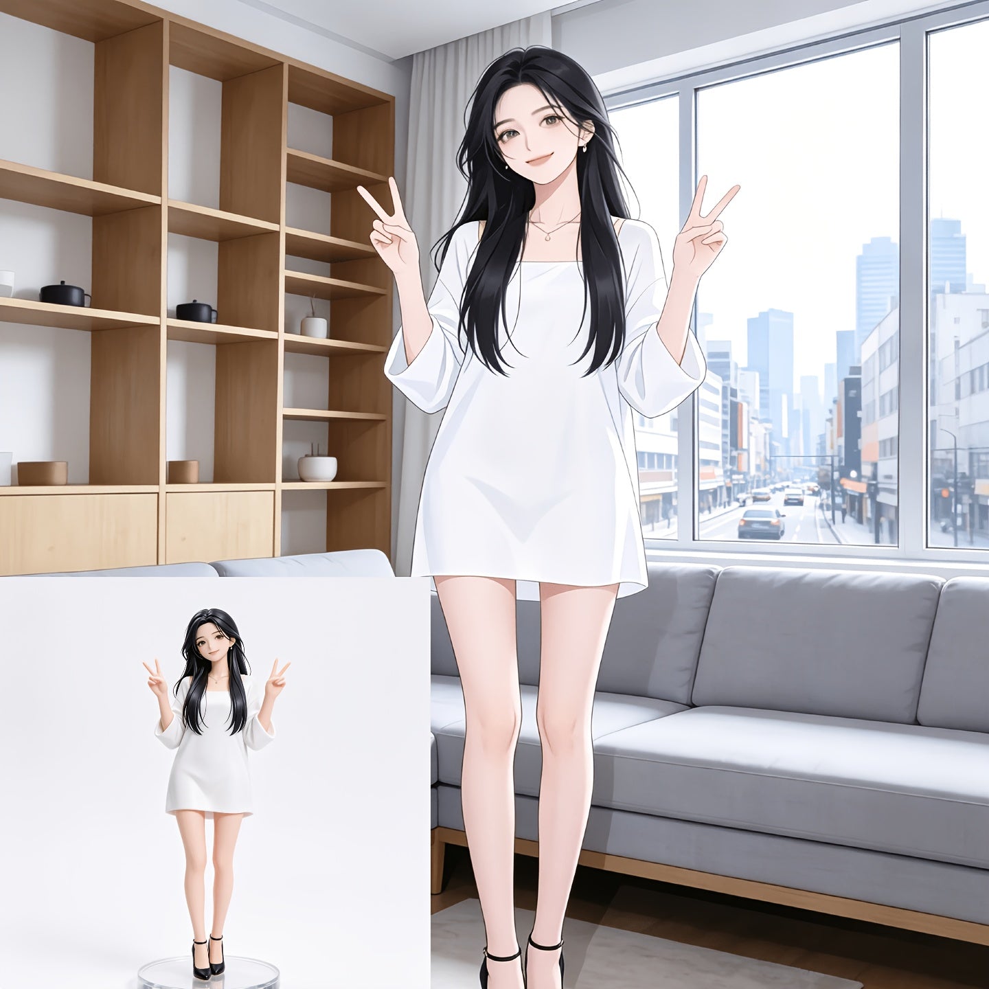 Custom Single-Figure Anime Style Realistic Figure, Resin with Matte Finish, 2D Personalized Collectible Statue, Hand-Painted Sculpture for Desktop Display, Customizable Pose & Appearance, Ideal Gift for Anime Fans, Single Custom Figure